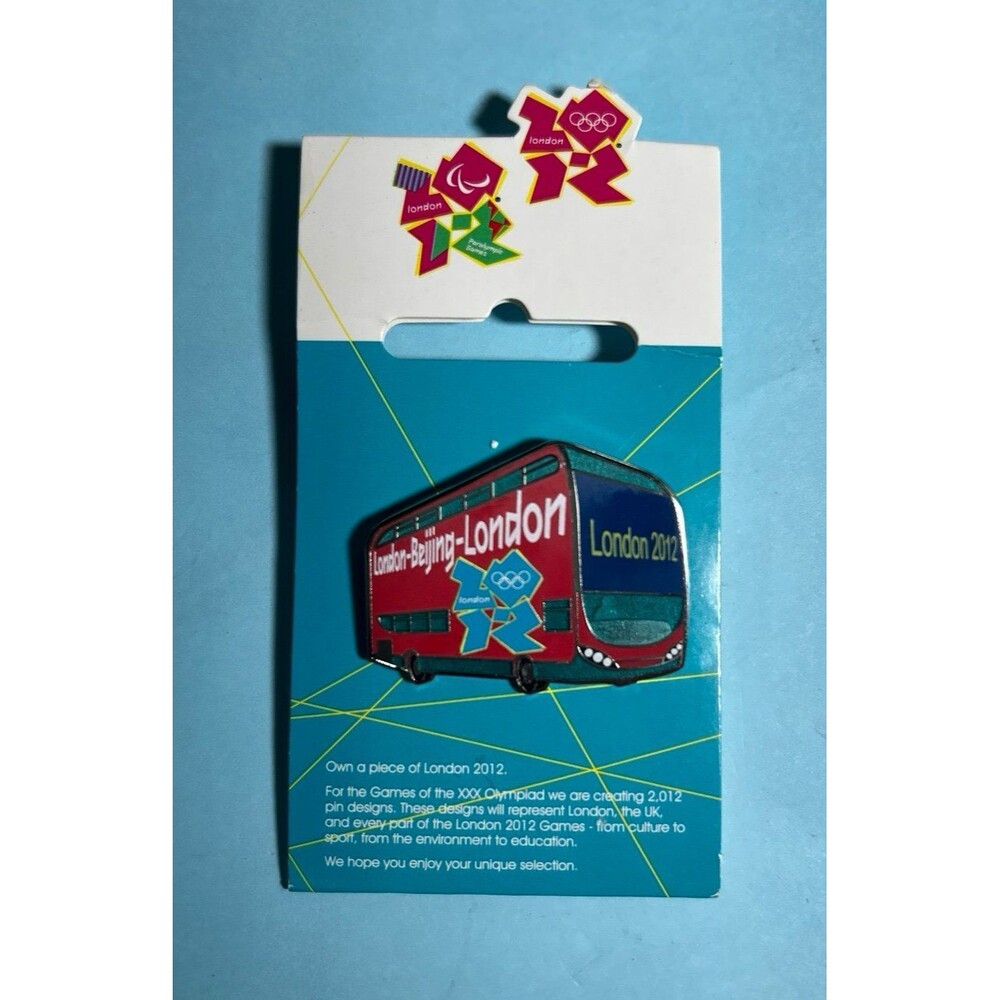 2012 London -Beijing Olympic Doubke decker Bus, Olympic Trading Pin - Picture 1 of 1